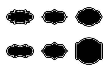 Etiket Çerçeve Şekli - Çerçeve piktogram sembolü görsel illüstrasyonla kabartma