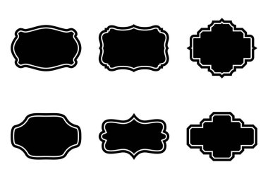 Etiket Çerçeve Şekli - Çerçeve piktogram sembolü görsel illüstrasyonla kabartma