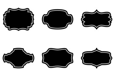 Etiket Çerçeve Şekli - Çerçeve piktogram sembolü görsel illüstrasyonla kabartma