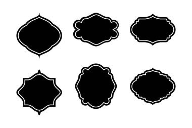 Etiket Çerçeve Şekli - Çerçeve piktogram sembolü görsel illüstrasyonla kabartma