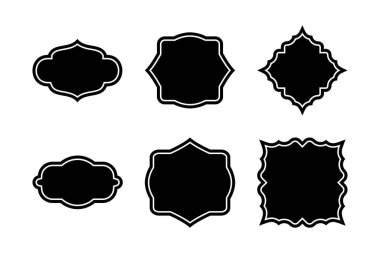 Etiket Çerçeve Şekli - Çerçeve piktogram sembolü görsel illüstrasyonla kabartma