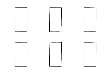 Dikey Dikdörtgen Şekil İnce Çizgi grunge şekli Fırça darbesi piktogram sembolü görsel illüstrasyon