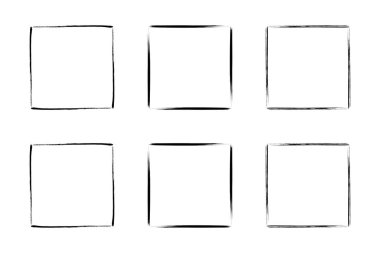 Kare Şekil İnce Çizgi grunge şekli Fırça darbesi piktogram sembolü görsel çizim