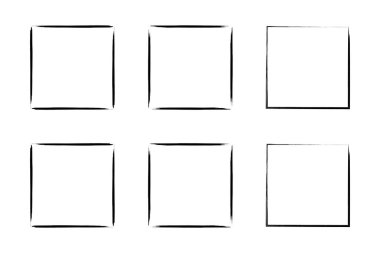 Kare Şekil İnce Çizgi grunge şekli Fırça darbesi piktogram sembolü görsel çizim