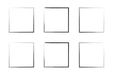 Kare Şekil İnce Çizgi grunge şekli Fırça darbesi piktogram sembolü görsel çizim