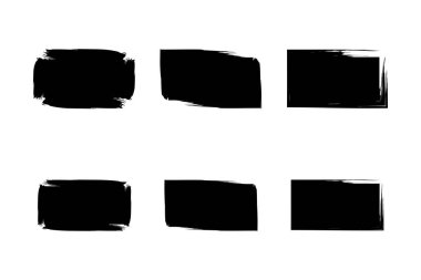 Yatay Dikdörtgen Şekli Doldurulmuş Kalın Şekil grunge şekli Fırça darbesi piktogram sembolü görsel illüstrasyon