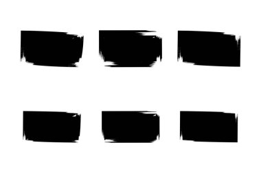 Yatay Dikdörtgen Şekli Doldurulmuş Kalın Şekil grunge şekli Fırça darbesi piktogram sembolü görsel illüstrasyon