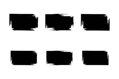 Yatay Dikdörtgen Şekli Doldurulmuş Kalın Şekil grunge şekli Fırça darbesi piktogram sembolü görsel illüstrasyon