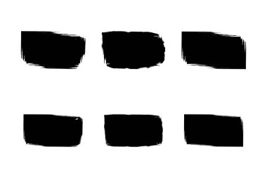 Yatay Dikdörtgen Şekli Doldurulmuş Kalın Şekil grunge şekli Fırça darbesi piktogram sembolü görsel illüstrasyon