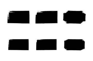 Yatay Dikdörtgen Şekli Doldurulmuş Kalın Şekil grunge şekli Fırça darbesi piktogram sembolü görsel illüstrasyon