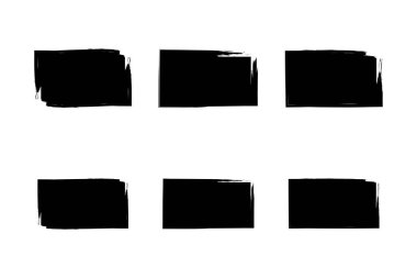 Yatay Dikdörtgen Şekli Doldurulmuş Kalın Şekil grunge şekli Fırça darbesi piktogram sembolü görsel illüstrasyon