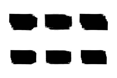 Yatay Dikdörtgen Şekli Doldurulmuş Kalın Şekil grunge şekli Fırça darbesi piktogram sembolü görsel illüstrasyon