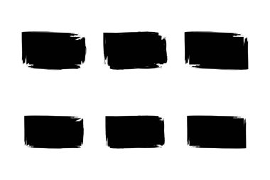 Yatay Dikdörtgen Şekli Doldurulmuş Kalın Şekil grunge şekli Fırça darbesi piktogram sembolü görsel illüstrasyon