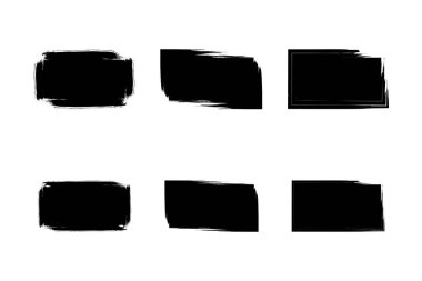 Yatay Dikdörtgen Şekli Doldurulmuş Kalın Şekil grunge şekli Fırça darbesi piktogram sembolü görsel illüstrasyon