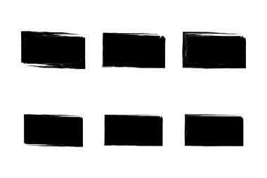 Yatay Dikdörtgen Şekli Doldurulmuş Kalın Şekil grunge şekli Fırça darbesi piktogram sembolü görsel illüstrasyon