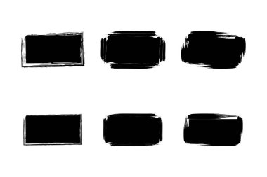Yatay Dikdörtgen Şekli Doldurulmuş Kalın Şekil grunge şekli Fırça darbesi piktogram sembolü görsel illüstrasyon