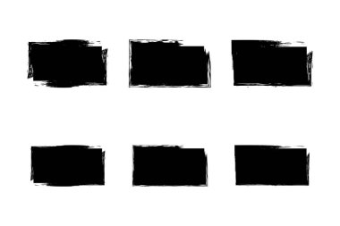 Yatay Dikdörtgen Şekli Doldurulmuş Kalın Şekil grunge şekli Fırça darbesi piktogram sembolü görsel illüstrasyon