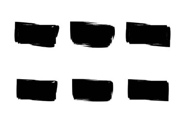 Yatay Dikdörtgen Şekli Doldurulmuş Kalın Şekil grunge şekli Fırça darbesi piktogram sembolü görsel illüstrasyon