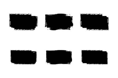 Yatay Dikdörtgen Şekli Doldurulmuş Kalın Şekil grunge şekli Fırça darbesi piktogram sembolü görsel illüstrasyon
