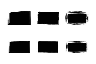 Yatay Dikdörtgen Şekli Doldurulmuş Kalın Şekil grunge şekli Fırça darbesi piktogram sembolü görsel illüstrasyon