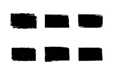 Yatay Dikdörtgen Şekli Doldurulmuş Kalın Şekil grunge şekli Fırça darbesi piktogram sembolü görsel illüstrasyon