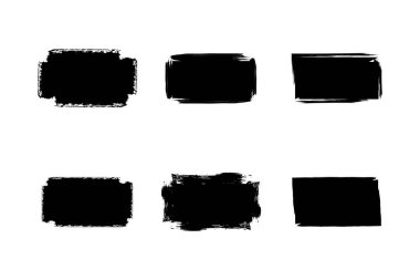 Yatay Dikdörtgen Şekli Doldurulmuş Kalın Şekil grunge şekli Fırça darbesi piktogram sembolü görsel illüstrasyon
