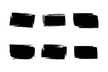 Yatay Dikdörtgen Şekli Doldurulmuş Kalın Şekil grunge şekli Fırça darbesi piktogram sembolü görsel illüstrasyon