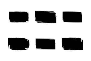 Yatay Dikdörtgen Şekli Doldurulmuş Kalın Şekil grunge şekli Fırça darbesi piktogram sembolü görsel illüstrasyon