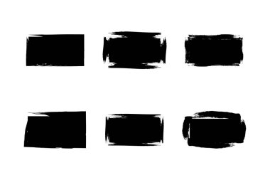 Yatay Dikdörtgen Şekli Doldurulmuş Kalın Şekil grunge şekli Fırça darbesi piktogram sembolü görsel illüstrasyon