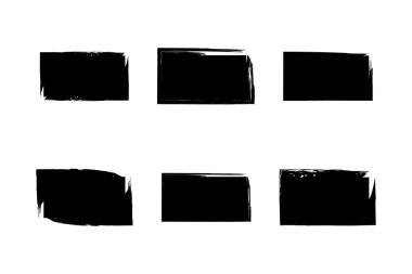 Yatay Dikdörtgen Şekli Doldurulmuş Kalın Şekil grunge şekli Fırça darbesi piktogram sembolü görsel illüstrasyon