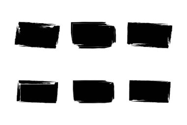 Yatay Dikdörtgen Şekli Doldurulmuş Kalın Şekil grunge şekli Fırça darbesi piktogram sembolü görsel illüstrasyon
