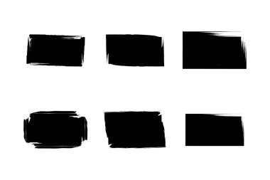 Yatay Dikdörtgen Şekli Doldurulmuş Kalın Şekil grunge şekli Fırça darbesi piktogram sembolü görsel illüstrasyon