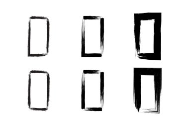 Dikey Dikdörtgen Şekli Kalın grunge şekli Fırça darbesi piktogram sembolü görsel illüstrasyon