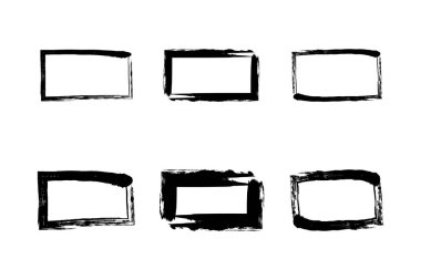 Yatay Dikdörtgen Bold Fırça darbesi resimli resim çizimi