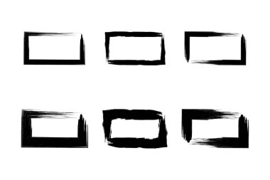 Horizontal Rectangle Shape grunge shape Brush stroke pictogram symbol visual illustration Set clipart