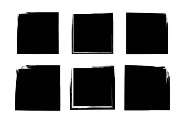 stock vector Square Shape Filled grunge shape Brush stroke pictogram symbol visual illustration Set