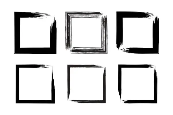 stock vector Square Shape Bold grunge shape Brush stroke pictogram symbol visual illustration Set