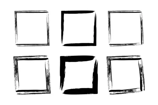 stock vector Square Shape grunge shape Brush stroke pictogram symbol visual illustration Set