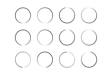 daire şekli ince çizgi grunge şekli fırça darbesi pictogram sembolü görsel illüstrasyon