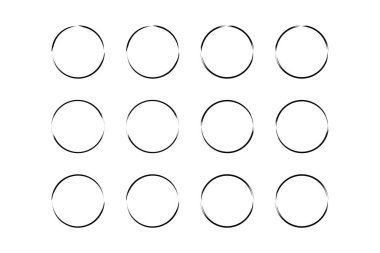 daire şekli ince çizgi grunge şekli fırça darbesi pictogram sembolü görsel illüstrasyon
