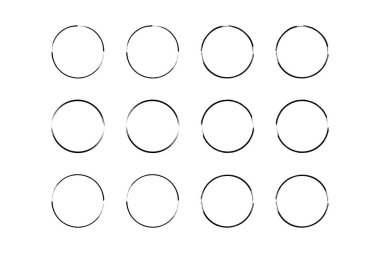 daire şekli ince çizgi grunge şekli fırça darbesi pictogram sembolü görsel illüstrasyon