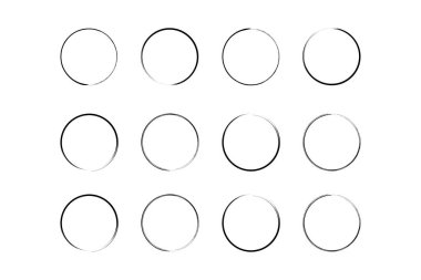 daire şekli ince çizgi grunge şekli fırça darbesi pictogram sembolü görsel illüstrasyon