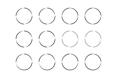 daire şekli ince çizgi grunge şekli fırça darbesi pictogram sembolü görsel illüstrasyon