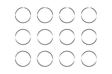 daire şekli ince çizgi grunge şekli fırça darbesi pictogram sembolü görsel illüstrasyon