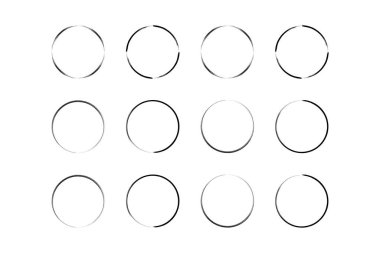 daire şekli ince çizgi grunge şekli fırça darbesi pictogram sembolü görsel illüstrasyon