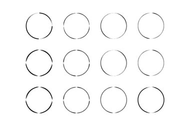 daire şekli ince çizgi grunge şekli fırça darbesi pictogram sembolü görsel illüstrasyon