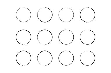 daire şekli ince çizgi grunge şekli fırça darbesi pictogram sembolü görsel illüstrasyon