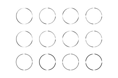 daire şekli ince çizgi grunge şekli fırça darbesi pictogram sembolü görsel illüstrasyon