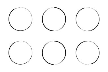 daire şekli ince çizgi grunge şekli fırça darbesi pictogram sembolü görsel illüstrasyon