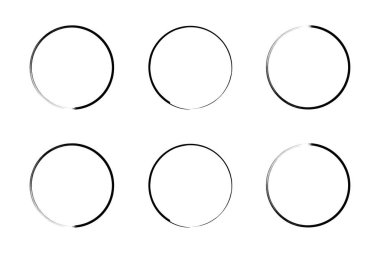 daire şekli ince çizgi grunge şekli fırça darbesi pictogram sembolü görsel illüstrasyon